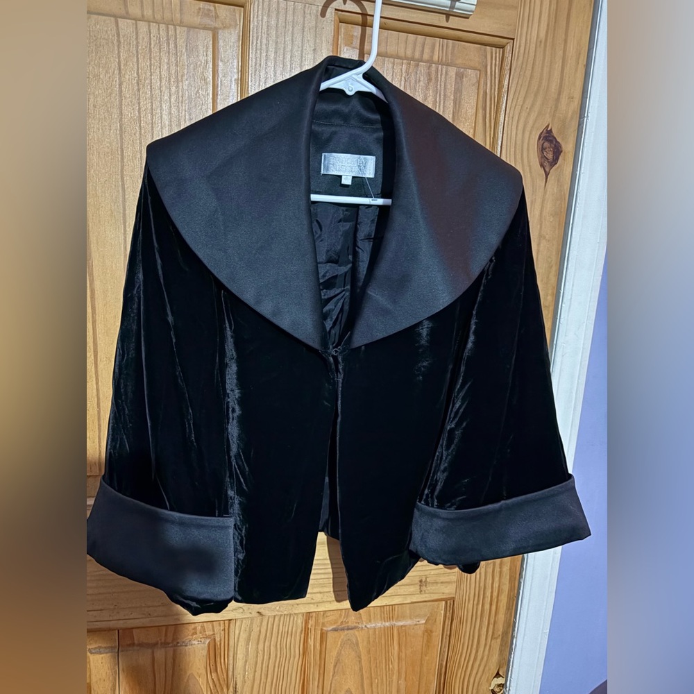 Badgley Mischka Silk Velvet Dress Jacket